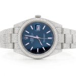 iced out rolex blue