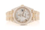 ROLEX DAY-DATE 40MM YELLOW AUTOMATIC STAINLESS STEEL WATCH FULL ICED MOISSANITE 19.50CT