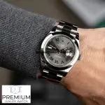 Datejust Smooth Bezel Rolex 41MM Slate Roman Dial Oyster Bracelet 126300