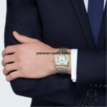 Cartier Santos Yellow Gold De Cartier Steel Silver Roman Dial W2SA0009