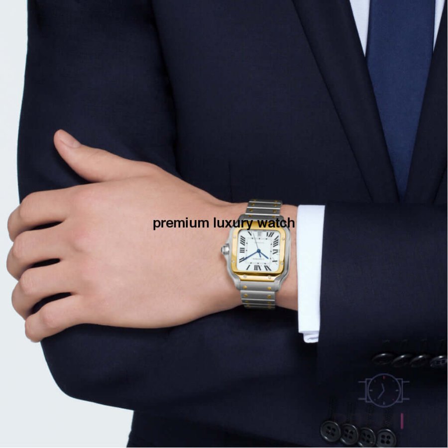 Cartier Santos Yellow Gold De Cartier Steel Silver Roman Dial W2SA0009