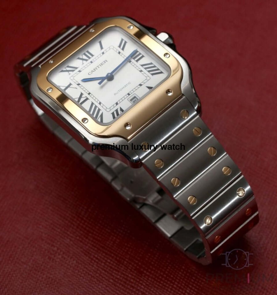Rose Gold Cartier Santos De Cartier Automatic Two Tone Men’s Watch W2SA0007