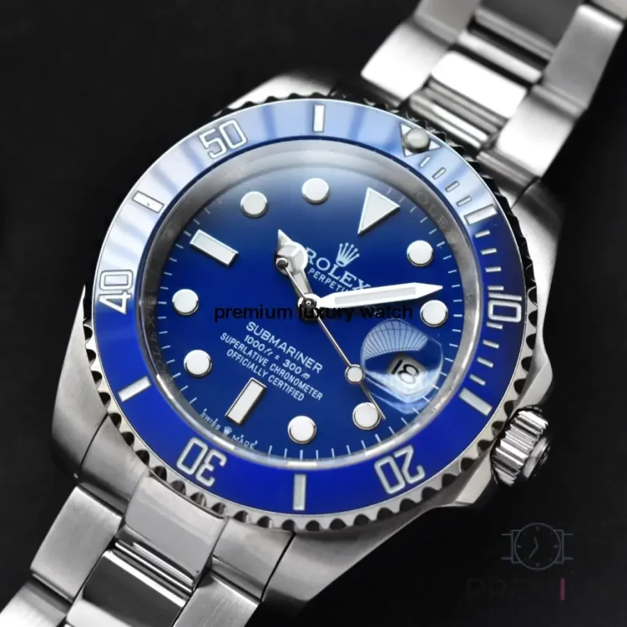 rolex submariner blue white gold