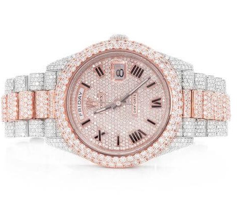 iced out rolex watch