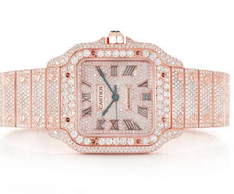 cartier iced out santos de