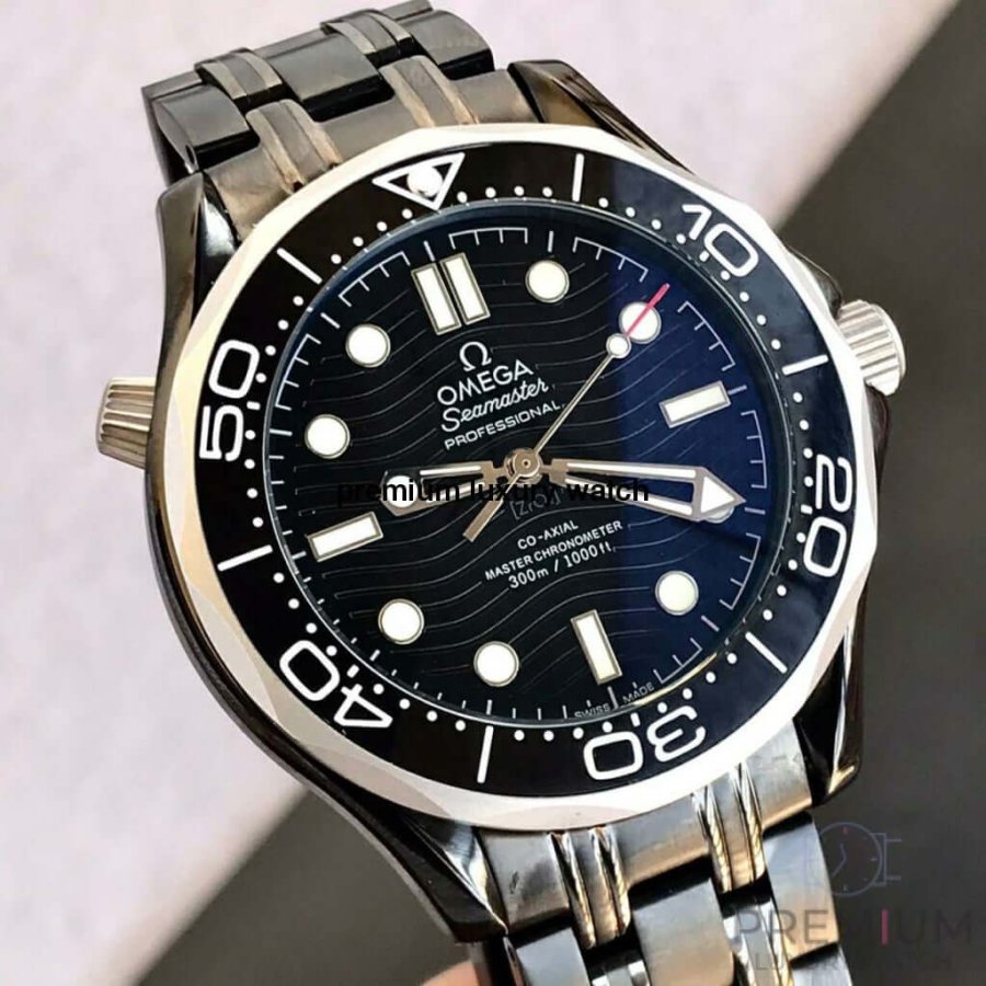 Omega Seamaster 300m Black Co-Axial Master Chronometer 42mm Black Dial & Black Belt Men’s Watch