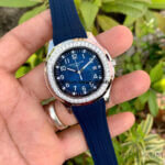 Patek Philippe Diamond Aquanaut Blue Dial Men's Blue Rubber Watch 5168G-001 Wrist Watch