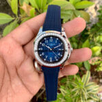 Patek Philippe Diamond Aquanaut Blue Dial Men's Blue Rubber Watch 5168G-001 Wrist Watch