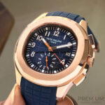 Patek Philippe Aquanaut Blue Dial Chronograph Steel 5968A-001 Rose Gold Watch