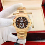 Patek Philippe Nautilus Rose Gold Brown Dial Annual Calendar Moon Phase 5726/1A-001 Men's Wrist Watch