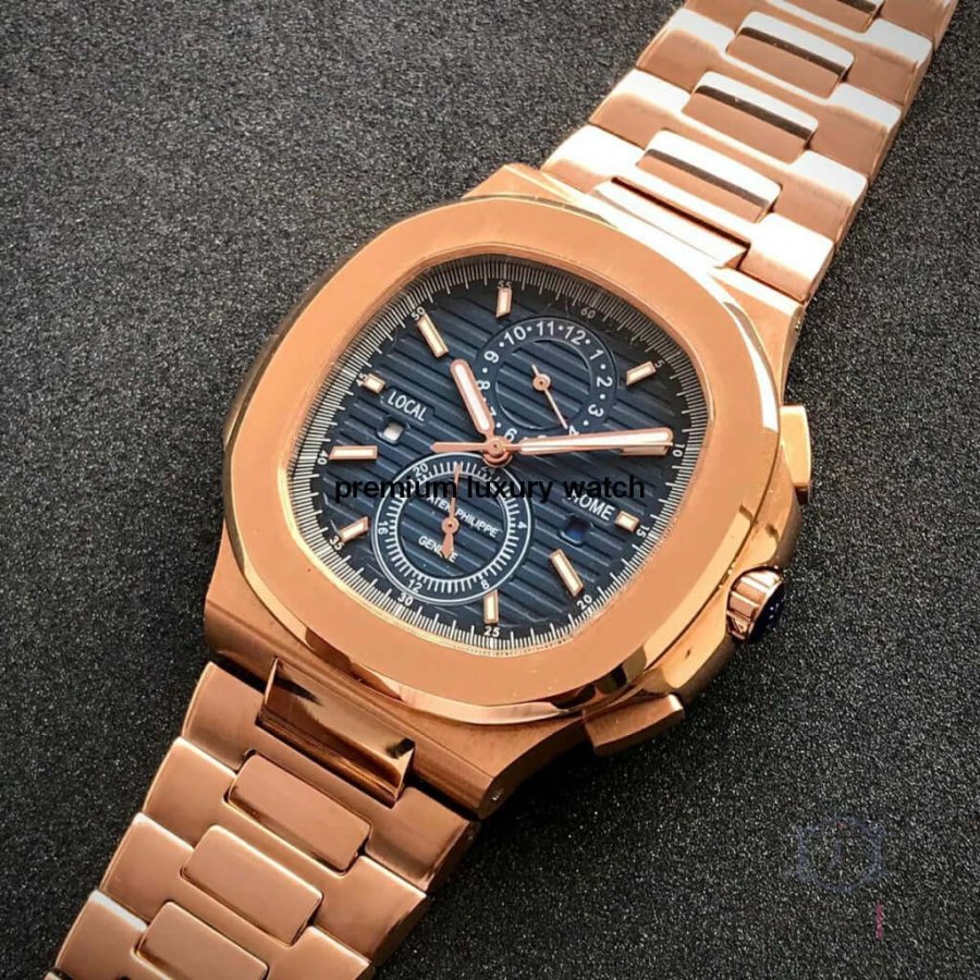 Patek Philippe Nautilus Rose Gold Blue Dial Watch 5990/1R-001 Men's Watch