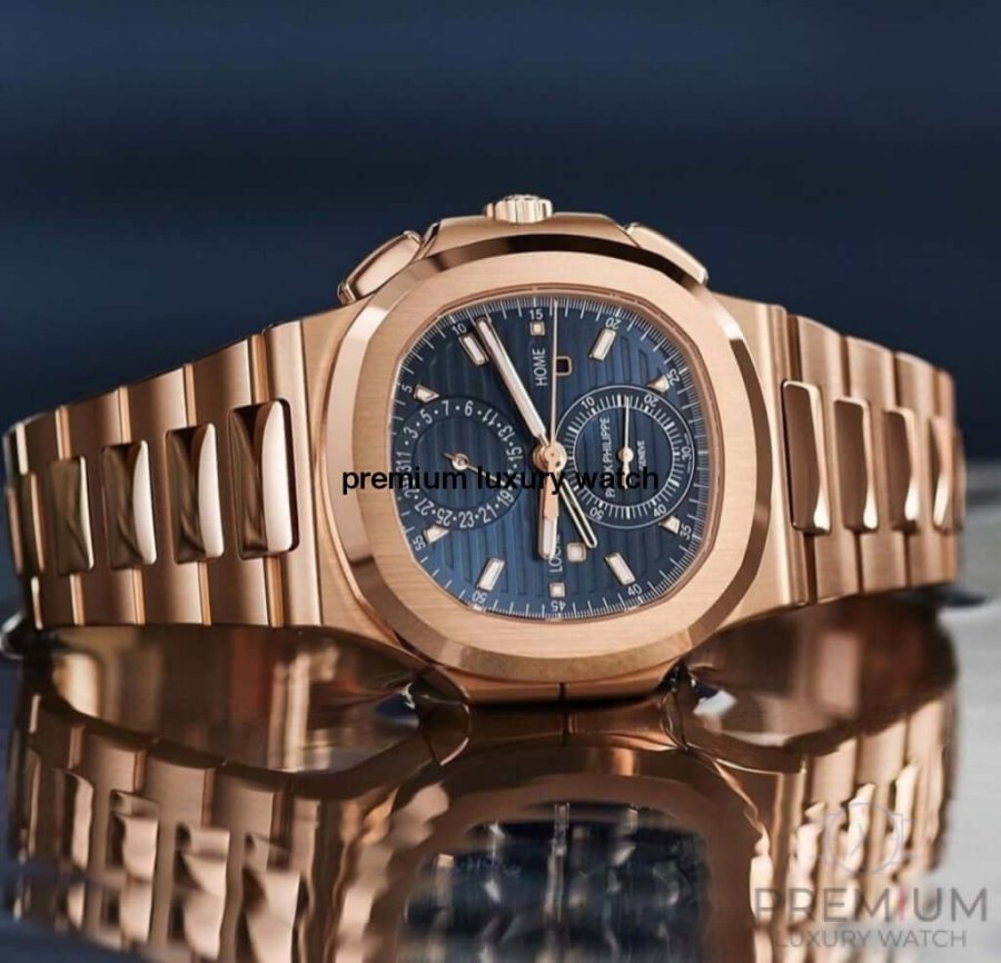 Patek Philippe Nautilus Rose Gold Blue Dial Watch 5990/1R-001 Men's Watch