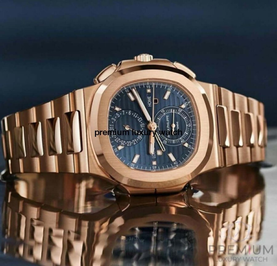 Patek Philippe Nautilus Rose Gold Blue Dial Watch 5990/1R-001 Men's Watch