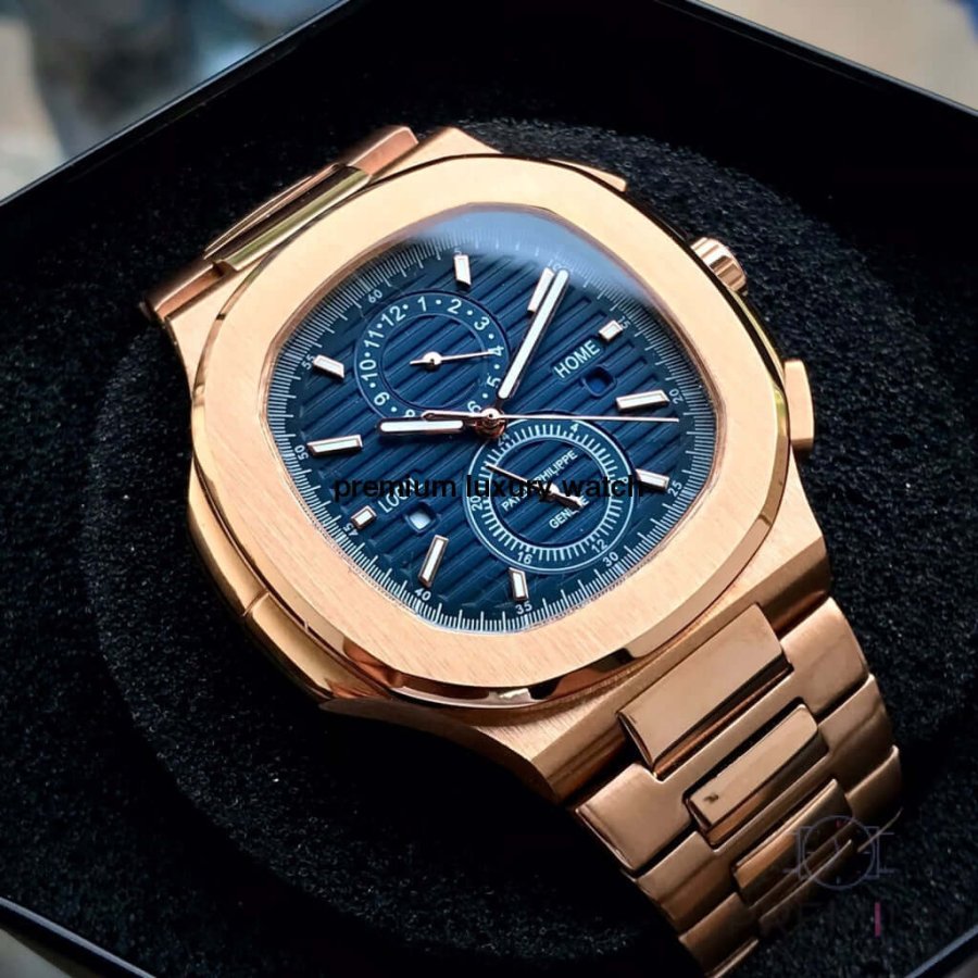 Patek Philippe Nautilus Rose Gold Blue Dial Watch 5990/1R-001 Men's Watch