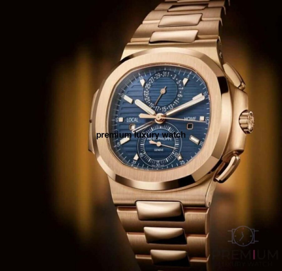 Patek Philippe Nautilus Rose Gold Blue Dial Watch 5990/1R-001 Men's Watch