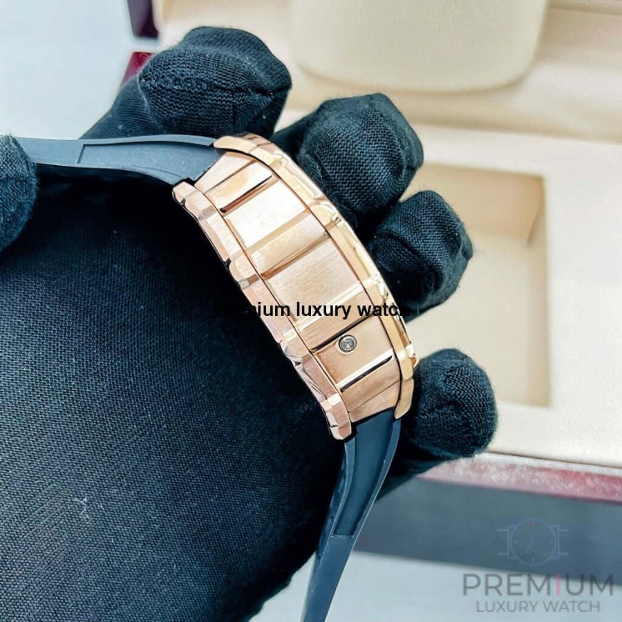 Richard Mille  Rose Gold RM11-03 Men Automatic Transparent Dial Stainless Steel Rubber Black Band Men’s Watch