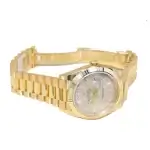 Rolex Day-Date 40 Yellow Gold Silver Dial Diagonal Motif Index & Fluted Bezel President Bracelet 228238