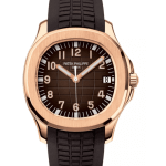 Patek Philippe Aquanaut Rose Gold Date Sweep 40.8mm Brown Dial Brown Composite Rubber Strap 5167R-001