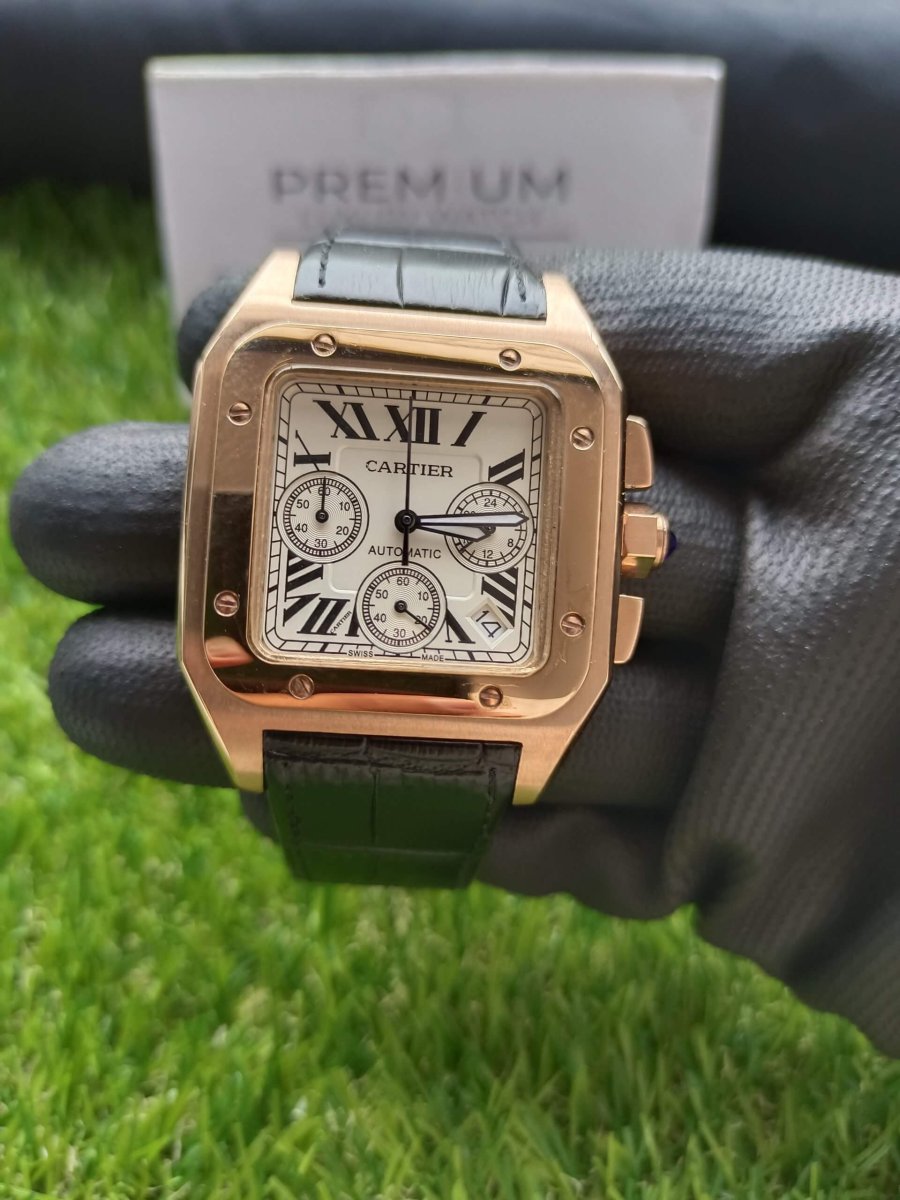 cartier santos rose gold 100xl