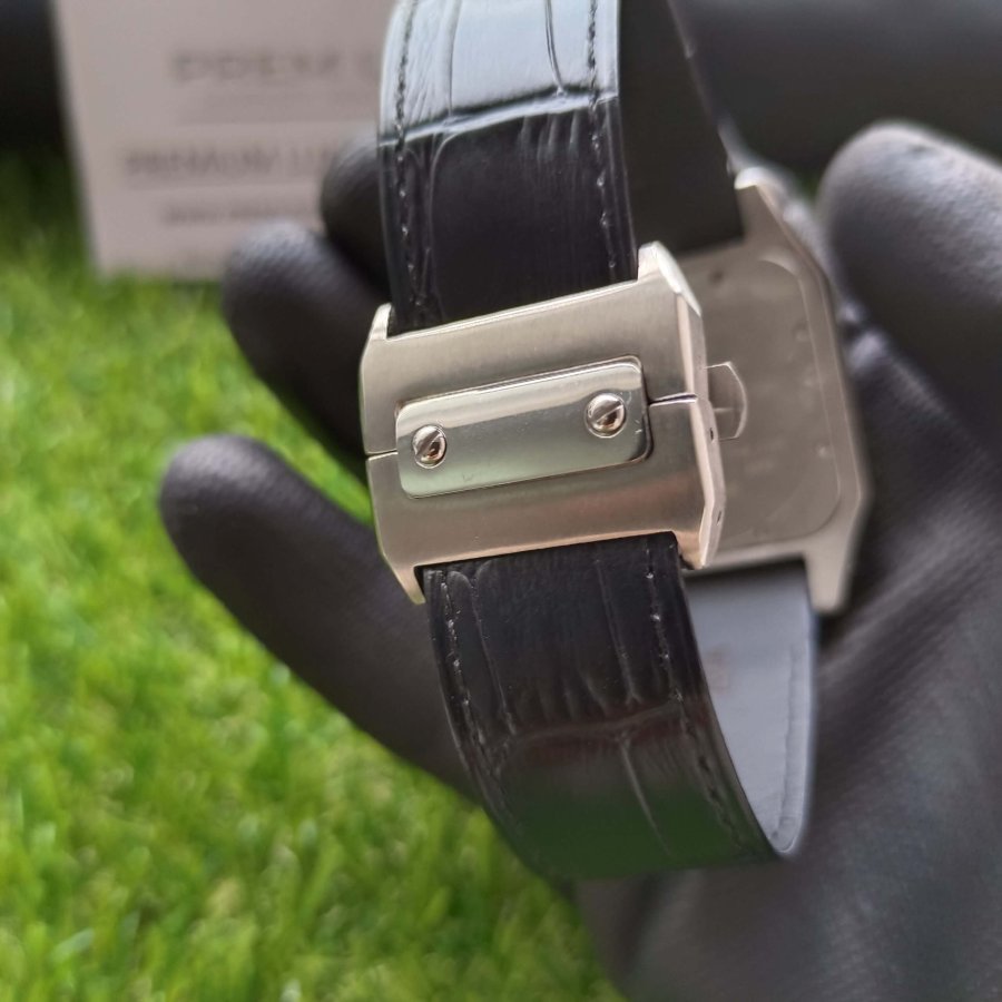 cartier santos black leather