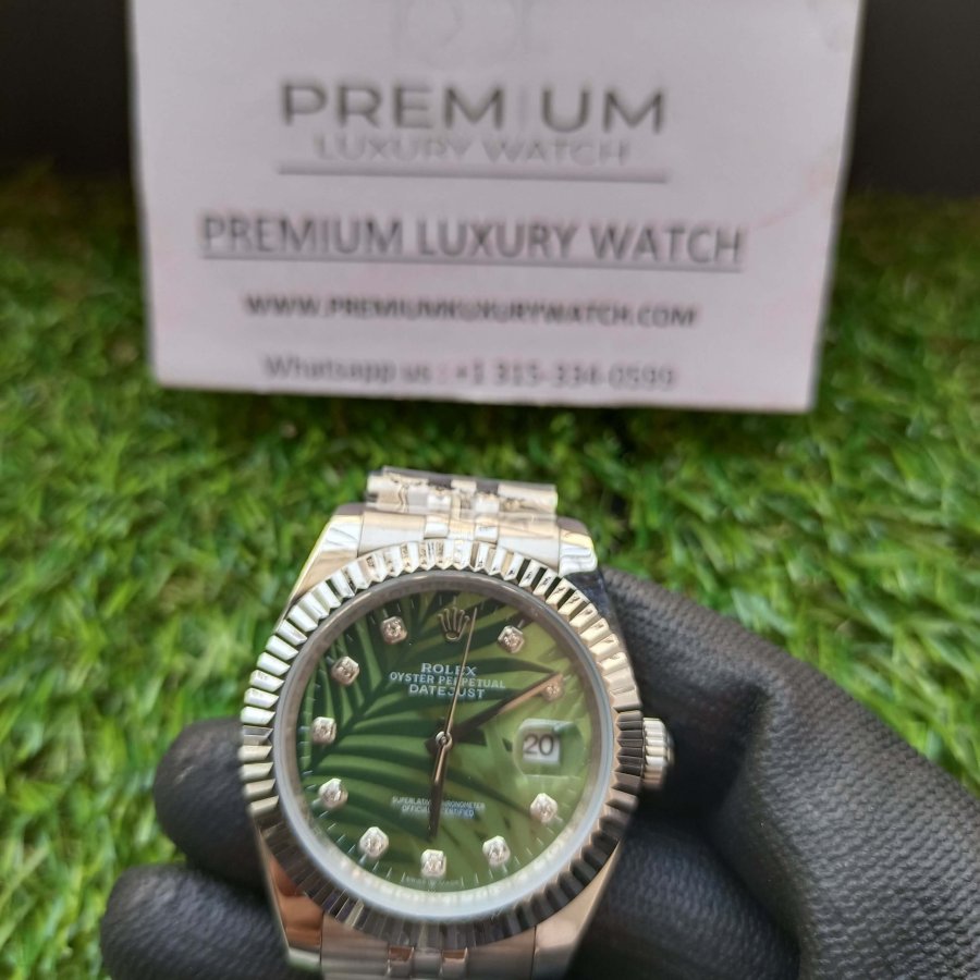 rolex datejust 41 green dial jubilee