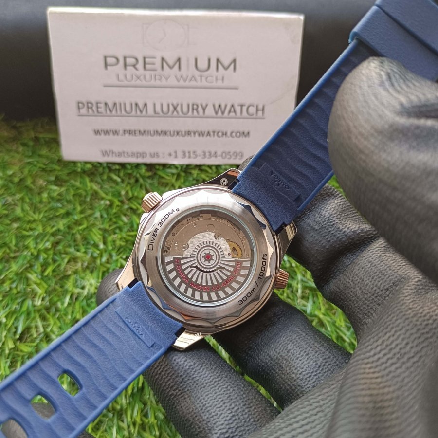 omega seamaster blue rubber strap