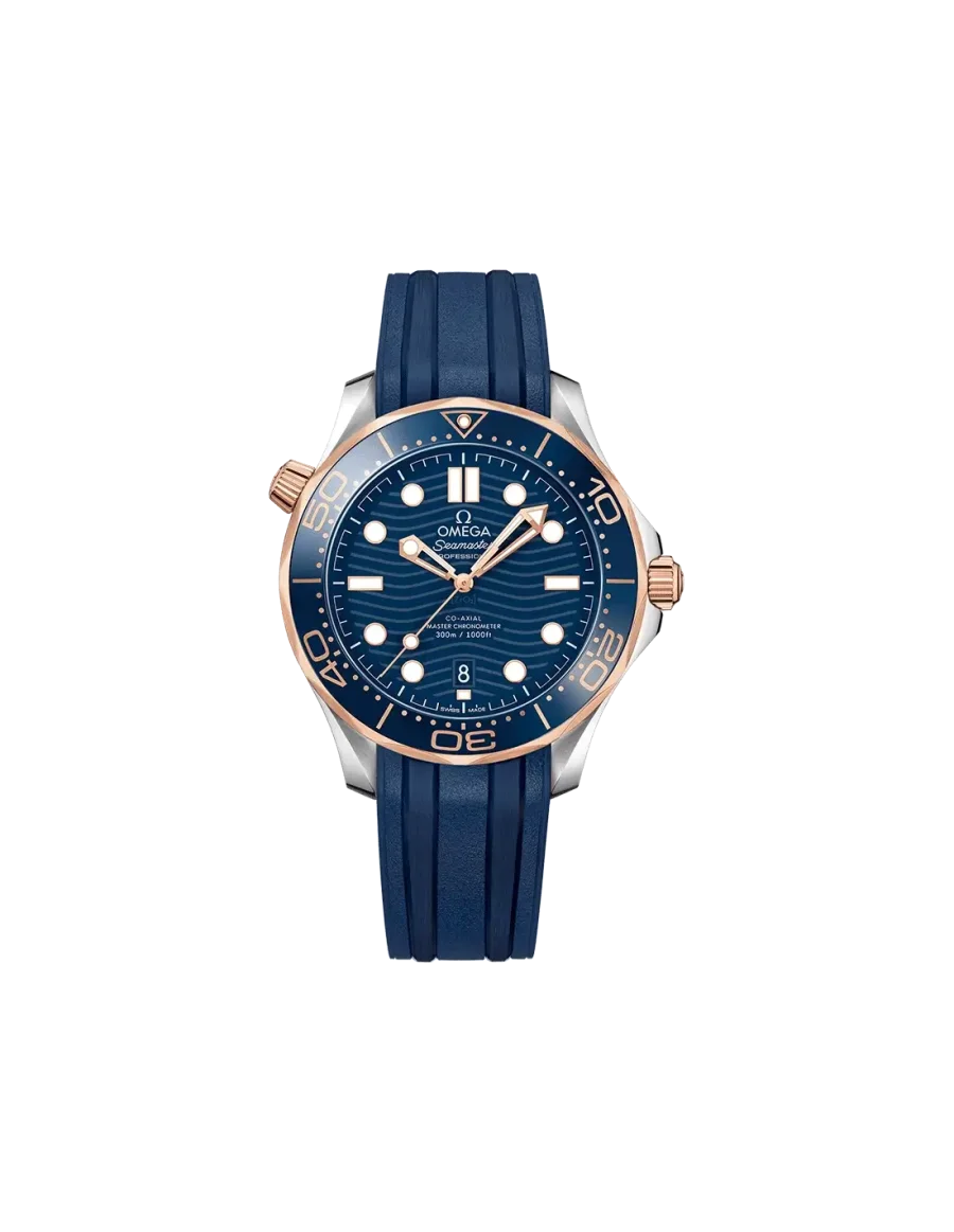omega seamaster blue rubber strap
