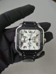 cartier santos silver dial
