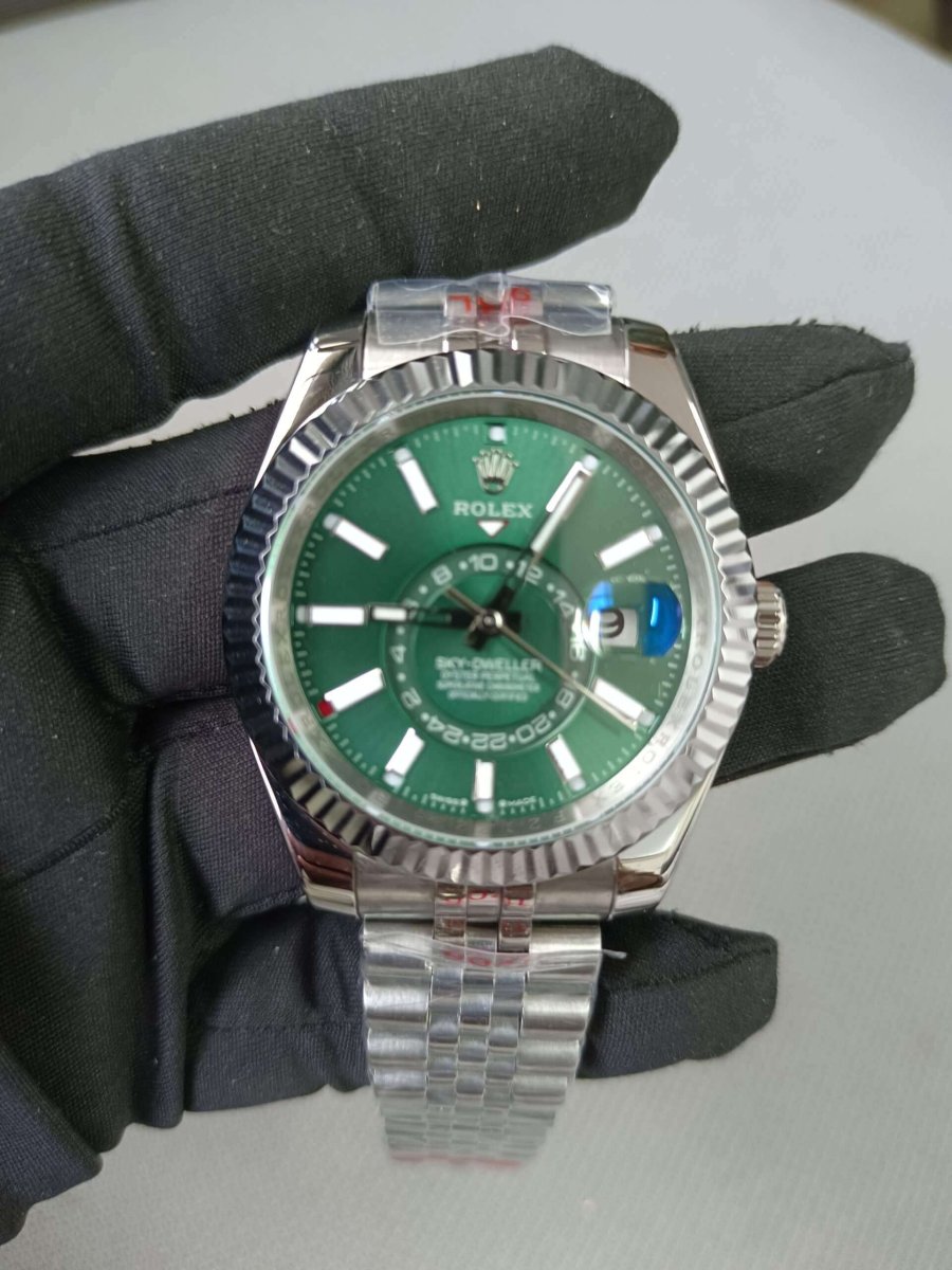 rolex sky dweller green face