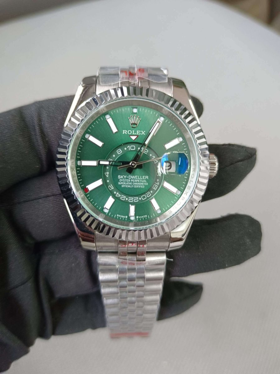 rolex sky dweller mint green jubilee
